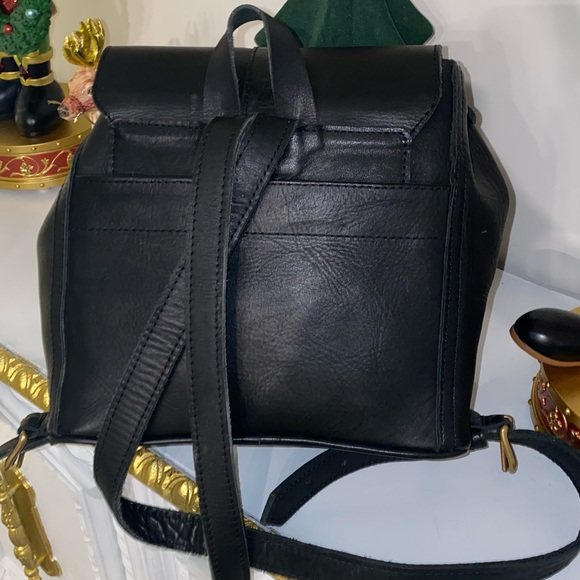 Abby Alley Mini Adelaide Backpack Handcrafted in Kenya in Black Leather - Picture 3 of 16